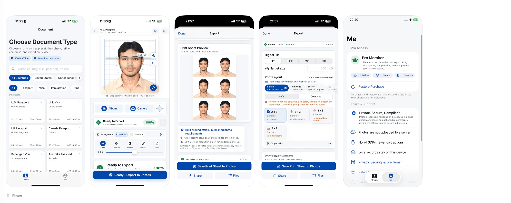 IDPhoto Pro App Store listing feature preview